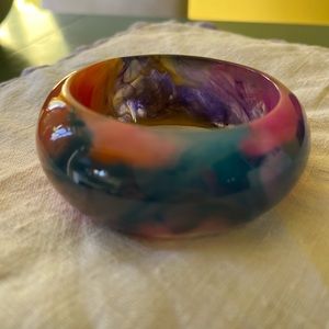 Beautiful Mosaic Lucite Chunky Bangle